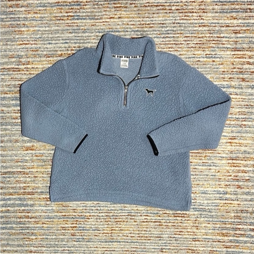 Victoria Secret PINK Light Blue Sherpa Pullover